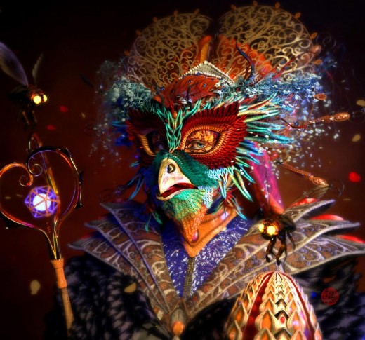 Owl Queen Feeaturing Totem: The Owls - outfit for V4, The GlacierQueen outfit for Victoria 4, DragonKeeper, The DragonEggs, The DragonCorona for Victoria 4 by Arki.